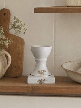 Vintage L.E.G. Limoges France Pedestal Vase with Gold Floral Design